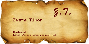 Zvara Tibor névjegykártya
